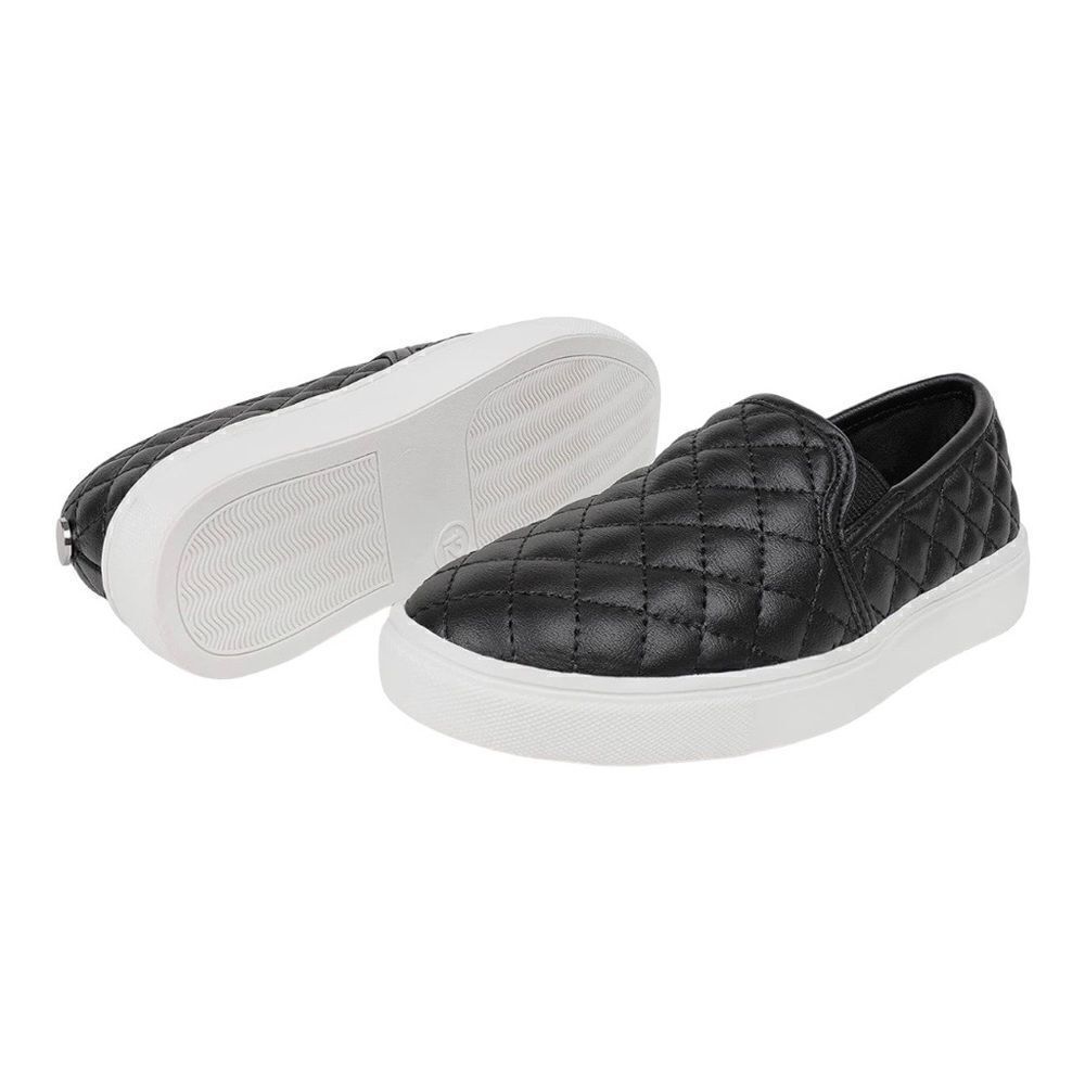 Taboom Boys/Girls Black Faux Leather‎ Comfort Slip On Comfort Sneaker Size 2